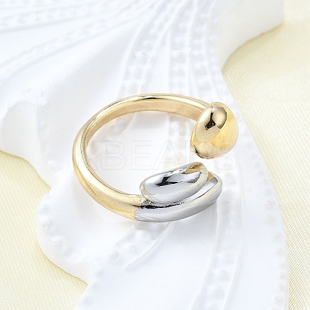 Brass Cuff Rings for Women RJEW-G347-04GP-1