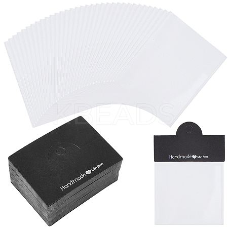 100Pcs Handmade with Love Printed Folding Paper Card Header CDIS-SP0001-32-1