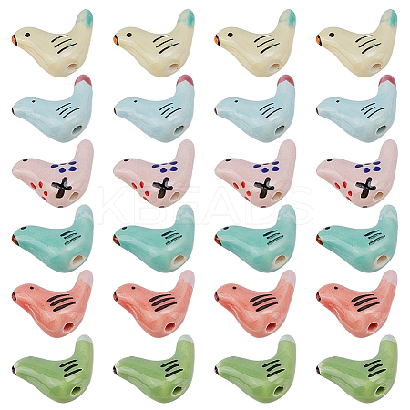 28Pcs 7 Colors Handmade Porcelain Beads PORC-GO0001-02-1
