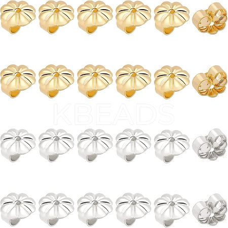 200Pcs 2 Colors Rack Plating Brass Ear Nut KK-FH0003-79-1