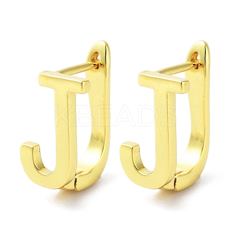 Brass Letter Stud Earrings for Women EJEW-A038-01J-G-1
