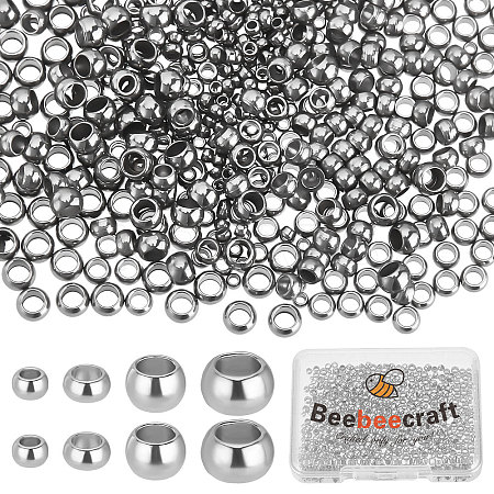 800Pcs 4 Styles 304 Stainless Steel Spacer Beads STAS-BBC0001-37P-1