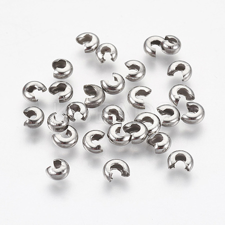 Tarnish Resistant 304 Stainless Steel Crimp Beads Covers LS-X-STAS-L215-10P-1