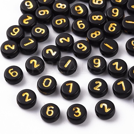 Opaque Black Acrylic Beads MACR-T038-15-1