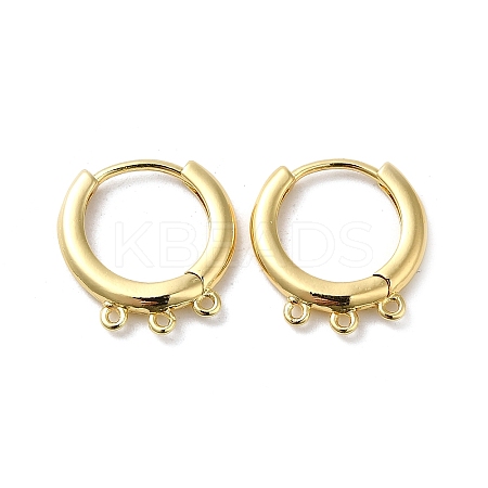 Rack Plating Brass Huggie Hoop Earring Findings KK-E084-84G-1