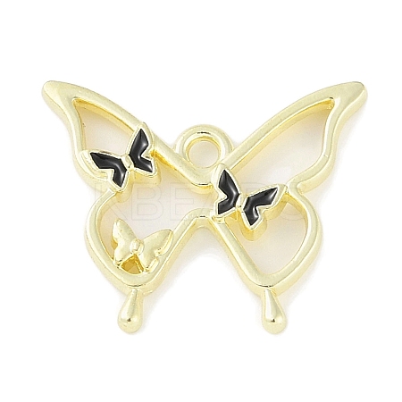 Rack Plating Alloy Enamel Pendants PALLOY-F018-15G-01-1