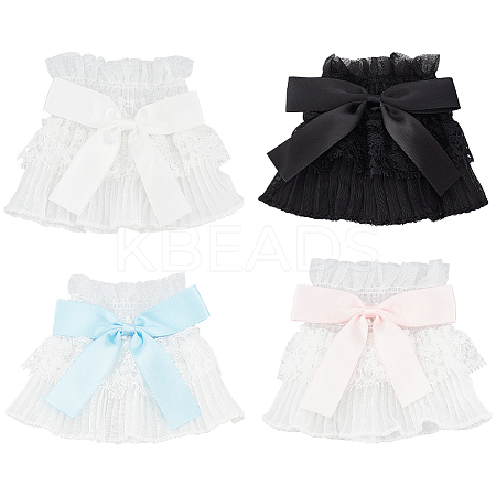 4 Pairs 4 Color Cute Bowknot Polyester Stretch Oversleeves AJEW-GA0006-16-1