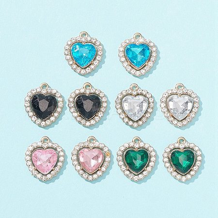 10Pcs 5 Color Acrylic Rhinestone Pendants FIND-FS0001-40-1