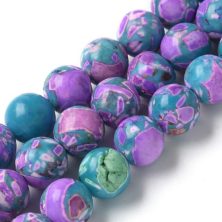 Dyed Synthetic Imperial Jasper Beads Strands G-C168-02D-1