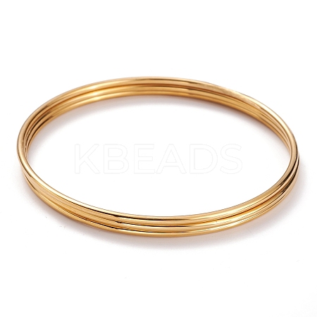 3Pcs Women's Simple Fashion PVD Vacuum Plating 201 Stainless Steel Stackable Bangles BJEW-O182-11G-1-1