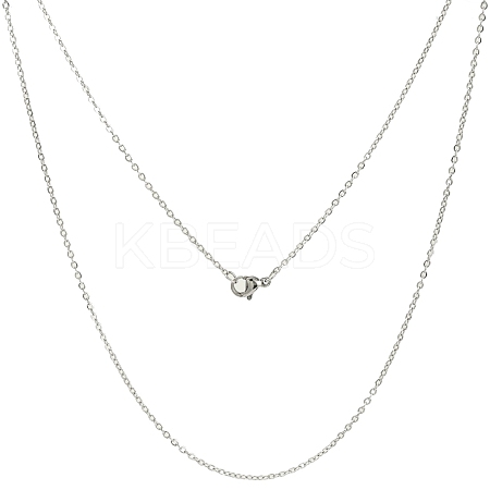 Women Stainless Steel Cross Round Link Necklace Making X-NJEW-507L-7-1