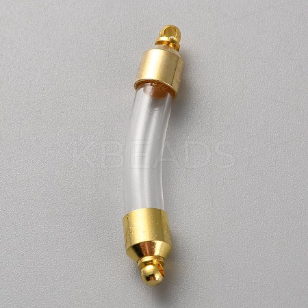 Transparent Glass Vial Pendant Normal Link Connectors AJEW-WH0596-018G-1