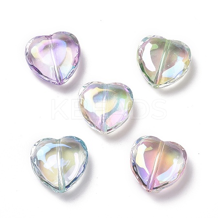 UV Plating Rainbow Iridescent Acrylic Beads PACR-H001-10-1