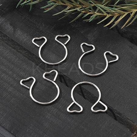 304 Stainless Steel Heart Clip on Nose Rings AJEW-A062-01B-P-1