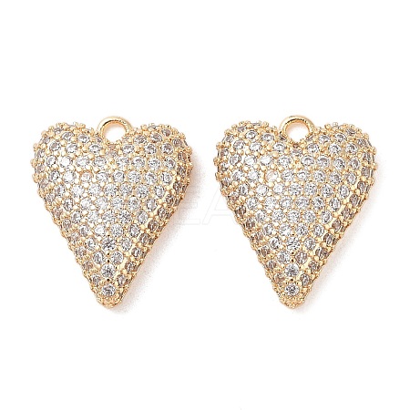 Brass Micro Pave Clear Cubic Zirconia Pendants KK-S388-01G-04-1