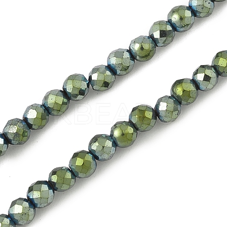 Electroplate Synthetic Magnetic Hematite Beads Strands G-A263-B01-02B-1