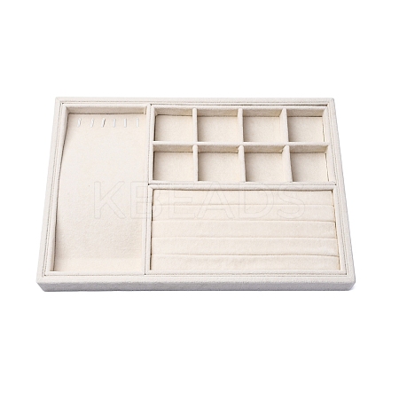 Removable Velvet Jewelry Organizer Display Trays for Earrings Necklaces Rings CON-R030-04D-1