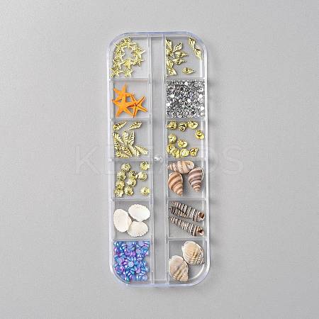 Natural Shell & Resin & Plastic & Alloy Nail Art Decoration MRMJ-WH20003-02H-1