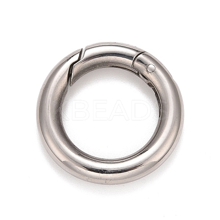 Non-Tarnish 304 Stainless Steel Spring Gate Rings X-STAS-M296-01P-A-1