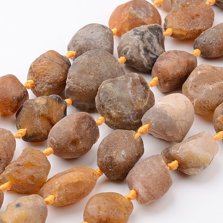 Raw Rough Natural Yellow Botswana Agate Beads Strands G-D833-08-1
