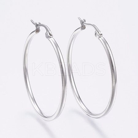 Tarnish Resistant 304 Stainless Steel Big Hoop Earrings X-EJEW-F105-07P-1