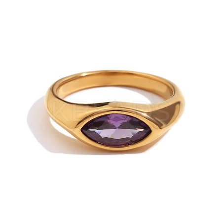 316L Stainless Steel with Cubic Zirconia Finger Rings FS-WGB17C9-20-1