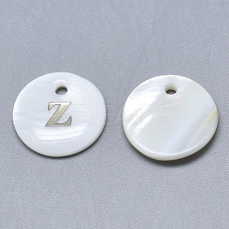 Natural White Shell Mother of Pearl Shell Charms X-SSHEL-N036-053Z-1