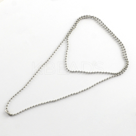 Tarnish Resistant 304 Stainless Steel Ball Chain Necklace Making LS-NJEW-R225-08-1