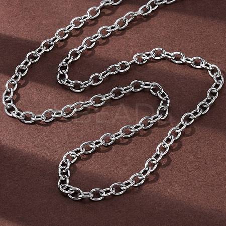 201 Stainless Steel Cable Chain Necklaces NJEW-Q013-12A-P-1