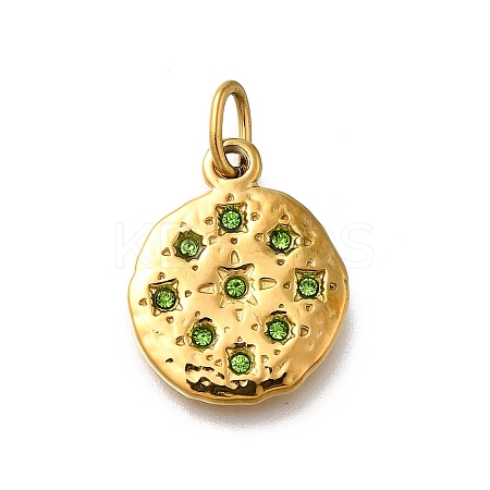 304 Stainless Steel Rhinestone Pendants STAS-R159-54G-03-1