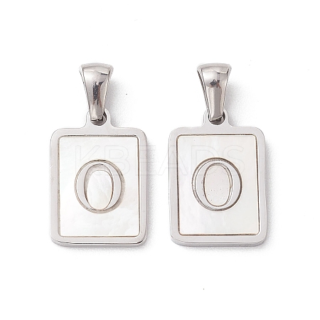 304 Stainless Steel Pave Shell Pendants STAS-G327-01P-O-1
