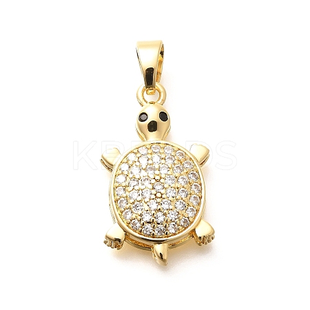 Brass Micro Pave Cubic Zirconia Pendants KK-G519-18G-04-1