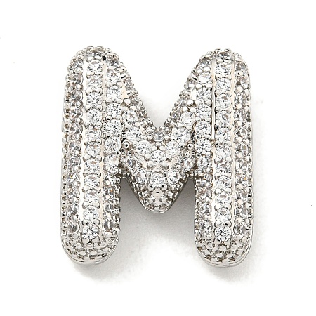 Platinum Plated Brass Micro Pave Cubic Zirconia Pendants KK-L073-001P-M-1