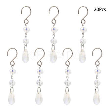 Teardrop Glass Suncatchers HJEW-FS00032-1