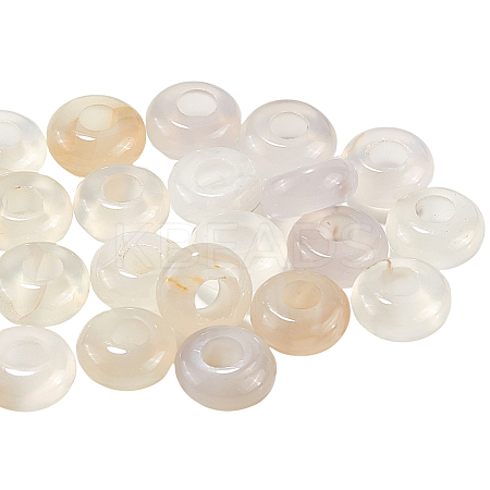 30Pcs Natural White Jade European Beads G-SP0001-01A-03-1