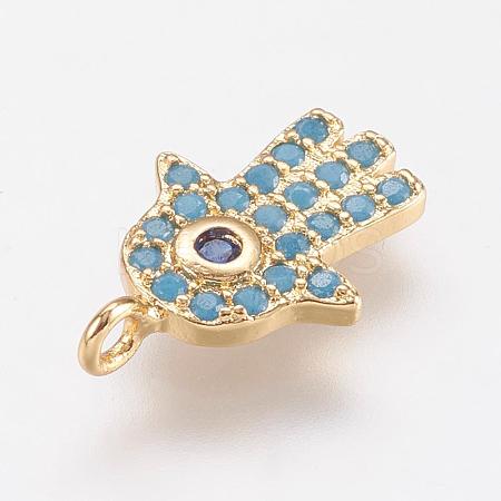 Brass Micro Pave Cubic Zirconia Charms ZIRC-G104-16G-1