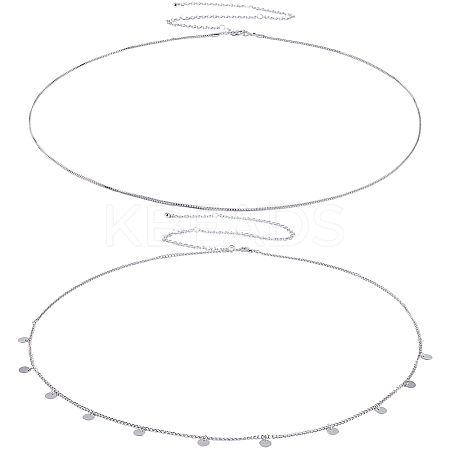 2Pcs Iron Waist Body Chain AJEW-WH20019-21P-1