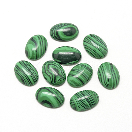 Synthetic Malachite Cabochons G-R415-14x10-38-1