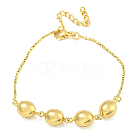 Rack Plating Egg Brass Link Bracelets for Women BJEW-B106-18G-1