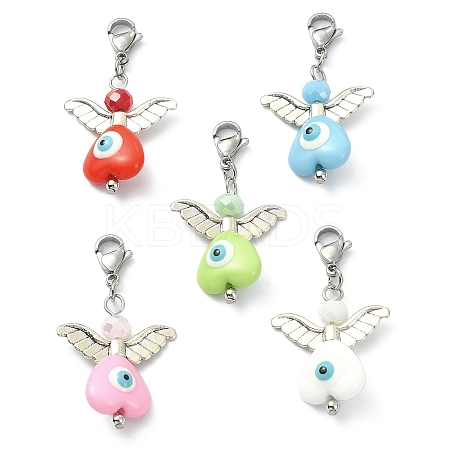 Angel Evil Eye Resin Pendant Decorations HJEW-TA00050-1