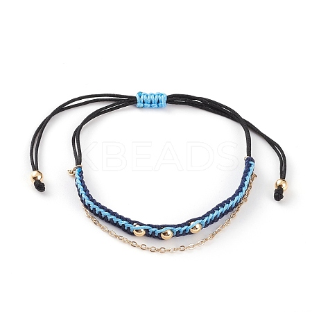 Adjustable Nylon Thread Braided Bead Bracelets BJEW-JB05822-01-1