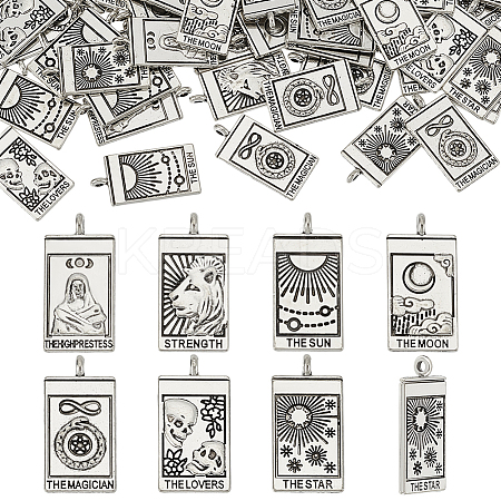 70Pcs 7 Styles Zinc Alloy Pendants FIND-HY0004-08-1