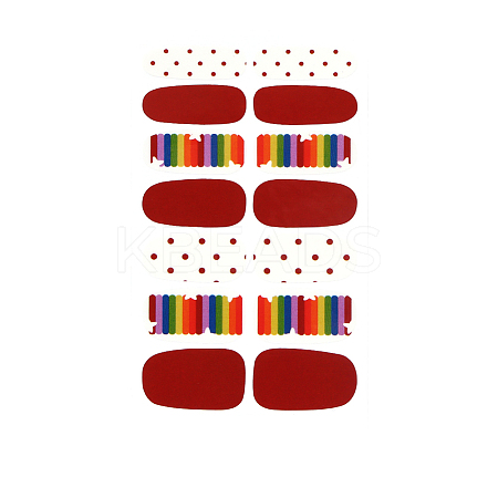 Rainbow Polka Dot Style Full Cover Nail Wraps Stickers MRMJ-T040-267-1