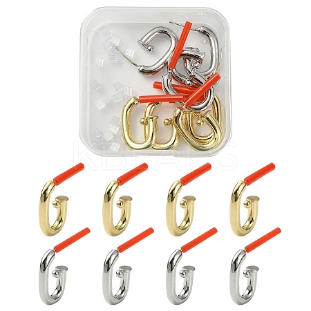 8Pcs 2 Colors Rack Plating Alloy Stud Earring Findings FIND-YW0003-82A-1