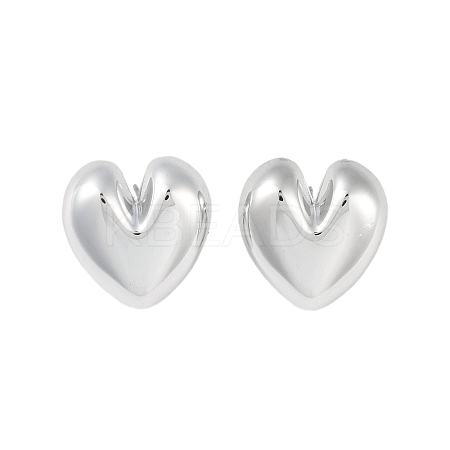 Heart CCB Plastic Stud Earrings for Women EJEW-Q382-05P-1