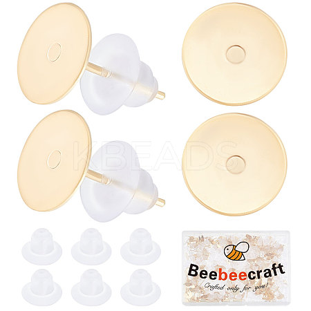 Beebeecraft 200Pcs 304 Stainless Steel Stud Earring Settings DIY-BBC0001-27-1