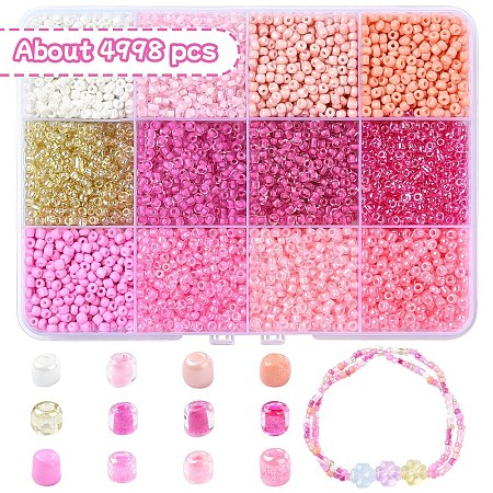 DIY Round Glass Beads Bracelet Making Kits SEED-YW0002-65B-1
