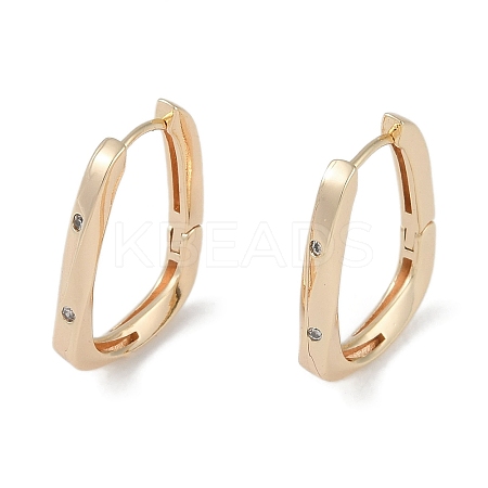 Clear Cubic Zirconia Hoop Earrings EJEW-L292-015G-1