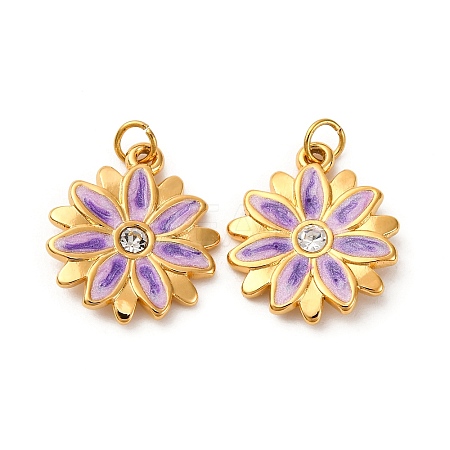 304 Stainless Steel Enamel Pendants STAS-U061-40G-01-1