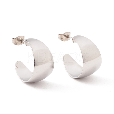 Non-Tarnish 304 Stainless Steel Chunky C-shape Stud Earrings EJEW-P198-10P-1